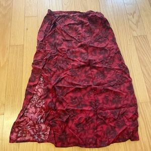 Norton McNaughton Vintage Petite Red Floral Maxi Skirt